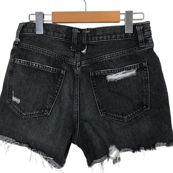 We The Free 100% Cotton Black Distressed High Rise  Cut Offs Size 27 - Picture 7 of 9